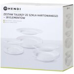 Lot de 18 assiettes en verre tremp� - hendi 795224