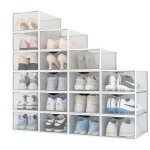 Range chaussure - boites à chaussures - blanc et transparent - lot de 18 - secury - t Range chaussure - boites à chaussures - blanc et transparent - lot de 18 - secury - t