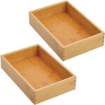 Lot de 2) 1 pice rangement  tiroir en bambou pour la cuisine ? range couverts modulable pour l'argenterie, ...
