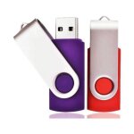 Lot de 2 (32g, rouge / violet) cl� usb 32 go usb 2. 0 m�moire flash drive clef usb pivotantes avec cordes ...
