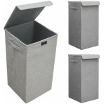 Dunedesign - lot de 2 : 50l panier  linge sale avec couvercle - 30x30x60 bac de rangement xl
