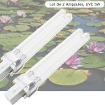 Le poisson qui jardine - lot de 2 ampoules strilisateur - clarificateur, uv 5w, pour aquarium et bassin ...