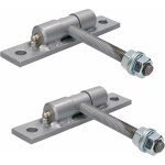 Lot de 2 anches de portail avec t�le � visser et t�tons de lubrification r�glables - diam�tre : 12 mm ...