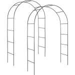Tectake ? lot de 2 arches de jardin en acier laqu� vert fonc� ? r�sistant aux intemp�ries ? hauteur 240 ...