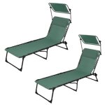 Sunnydays - lot de 2 bains de soleil avec parasol et coussin Sunnydays - lot de 2 bains de soleil avec parasol et coussin