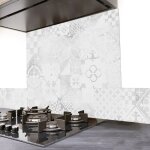 99dco - 2 bandeaux de crdence adhsifs pour cuisine - cs bton us gris - aluminium - 2x(100x20 cm) ...
