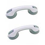 Lot de 2 barres d'appui � ventouse pour salle de bain avec ventouse puissante pour handicap�s, poign�es ...