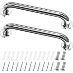 Lot de 2 barre d'appui wc, acier inox maintien poign�e douche, 40cm barre d'appui salle de bain coud�e, ...