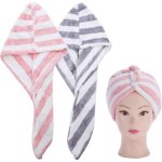 Lot de 2 bonnets de s�chage pour cheveux en microfibre pour femmes turban super absorbant � s�chage rapide ...