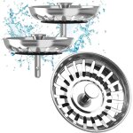 Lot de 2 bouchon evier cuisine 78mm ? en acier inoxydable 304 anti - filtre, cr�pine cuisine meilleur ...