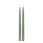 Lot de 2 bougies b�ton 'hugo' 30cm vert c�ladon