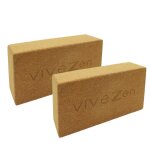 Lot de 2 briques, blocs de yoga 22, 5 x 12 x 7, 4 cm - li�ge vivezen