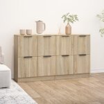 Prolenta premium - lot de 2 buffets bahut meubles de rangement commode ch�ne sonoma 60x30x70 cm bois ...
