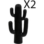 Pegane ? lot de 2 cactus d�coratifs noir ? d�coration d'ext�rieur en magn�sie ? dimensions 28x14, 5x57 ...