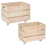 Lot de 2 caisses cagette xl d�co atmosphera cagette rose