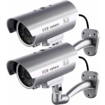 Lot de 2 cam�ras factices, cam�ras ext�rieures factices pour utilisation int�rieure ou ext�rieure, avec ...