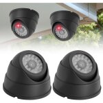 Lot de 2 cam�ras de surveillance factice d'ext�rieur cctv avec lumi�re led rouge clignotante, cam�ra ...