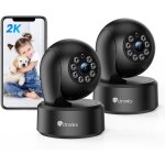 Lot de 2 camra surveillance wifi intrieur, 360 ptz ip camra avec dtection humaine / mouvement, suivi ...