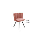 M&s - lot de 2 chaises 52, 5x50, 5x80 cm en velours rose - hary
