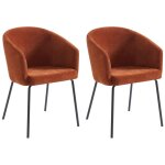 Pascal morabito - lot de 2 chaises avec accoudoirs en tissu et m�tal - terracotta - moroni de