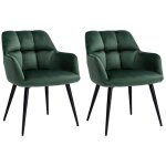 Lot de 2 chaises avec accoudoirs - velours et métal - vert - pega de pascal morabito Lot de 2 chaises avec accoudoirs - velours et métal - vert - pega de pascal morabito
