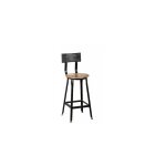 M&s - lot de 2 chaises de bar en acier assise bois h65 - atelier metal M&s - lot de 2 chaises de bar en acier assise bois h65 - atelier metal
