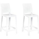 Beliani - lot de 2 chaises de bar blanches hautes pour cuisine moderne wellington Beliani - lot de 2 chaises de bar blanches hautes pour cuisine moderne wellington