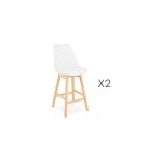 M&s - lot de 2 chaises de bar design 48x102x56 cm blanc - elo M&s - lot de 2 chaises de bar design 48x102x56 cm blanc - elo