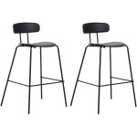 Beliani - lot de 2 chaises de bar � hauteur de comptoir en plastique pieds en m�tal noir
