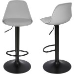 Lot de 2 chaises de bar moderne design, assise rembourre en faux cuir tabouret bar, avec dossier, rglable ...