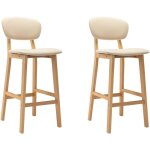 Lot de 2 chaises de bar tabourets de bar - tabouret haut cr�me tissu bv910467 - bonnevie