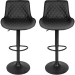 Lot de 2 chaises de bar tabourets de bar pivotants avec dossier tabourets de bar r�glable en cuir pu ...