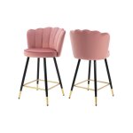Lot de 2 tabouret de bar en velours chaise de bar velours avec pieds en mtal tabourets hauts pour lot ...