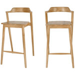 Lot de 2 chaises de bar en teck h75cm - bois - joko Lot de 2 chaises de bar en teck h75cm - bois - joko