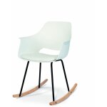 Lot de 2 chaises � bascule blanches avec coussin