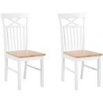 Lot 2 chaises blanches en bois naturel de qualit design simple et universel pour chaque salle  manger ...