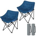 Lot de 2 chaises camping, tissu en daim synth�tique et oxford, fauteuil pliant, chaise de p�che, chaise ...