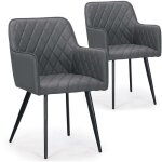 Cotecosy - lot de 2 chaises clark simili gris Cotecosy - lot de 2 chaises clark simili gris
