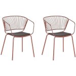 Beliani - lot de 2 chaises design en métal cuivré avec assises en simili - cuir noir pour salle à manger ... Beliani - lot de 2 chaises design en métal cuivré avec assises en simili - cuir noir pour salle à manger ...