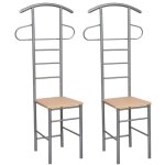 Lot de 2 chaises design - chaises valet de nuit bois et m�tal design unique bonnevie 99765