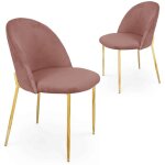 Lot de 2 chaises design en velours rose arabel