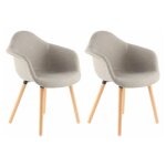 Lot de 2 chaises design  winston  80cm beige