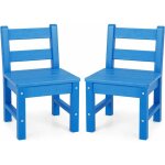 Costway - lot de 2 chaises pour enfants en plastique pe - 34 x 33 x 57 cm (l x l x h) bleu
