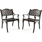 Goplus - lot de 2 chaises d'extérieur en fonte d'aluminium, sièges incurvés, chaise de terrasse pour ... Goplus - lot de 2 chaises d'extérieur en fonte d'aluminium, sièges incurvés, chaise de terrasse pour ...