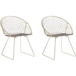 Lot 2 chaises industrielles en mtal dor design tendance et style ultra moderne pour salon cuisine ou ...