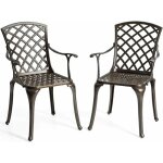 Lot de 2 chaises de jardin en fonte d'aluminium avec une charge de 110 kg, chaise ergonomique avec structure ... Lot de 2 chaises de jardin en fonte d'aluminium avec une charge de 110 kg, chaise ergonomique avec structure ...