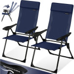 Lot de 2 chaises de jardin  haut dossier chaise pliante en alu 7 fois rglable avec accoudoirs respirant ...