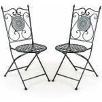 Lot de 2 chaises de jardin en mosaïque cadre en métal, chaises de bistro pliante avec dossier décoratif ... Lot de 2 chaises de jardin en mosaïque cadre en métal, chaises de bistro pliante avec dossier décoratif ...