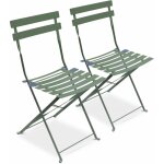 Lot de 2 chaises de jardin bistrot pliables en acier thermolaqu�. 49. 5 x 41 x 80. 5cm