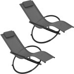 Woltu - lot de 2 chaise longue pliable bain de soleil pour jardin fauteil relax baignoire en tissu respirant ...